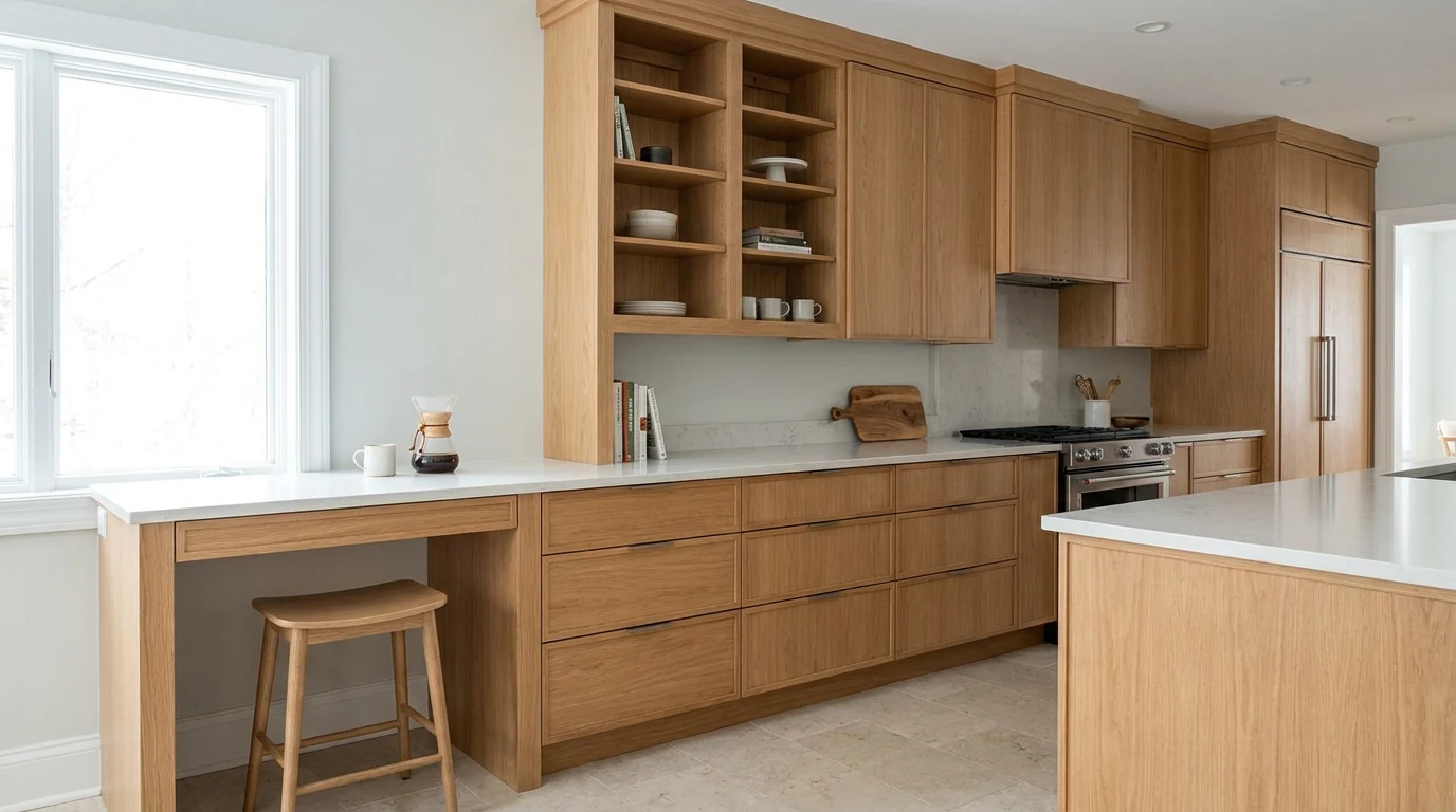 Finished kitchen cabinets and counter space