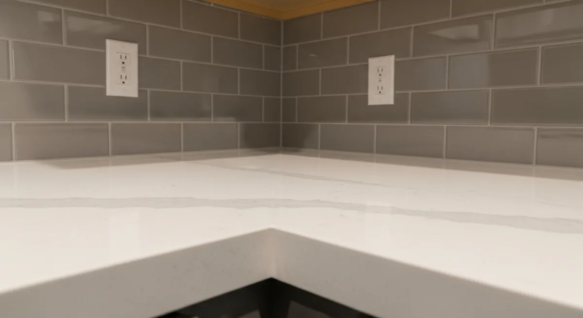 Kitchen countertop and tile backsplash detail